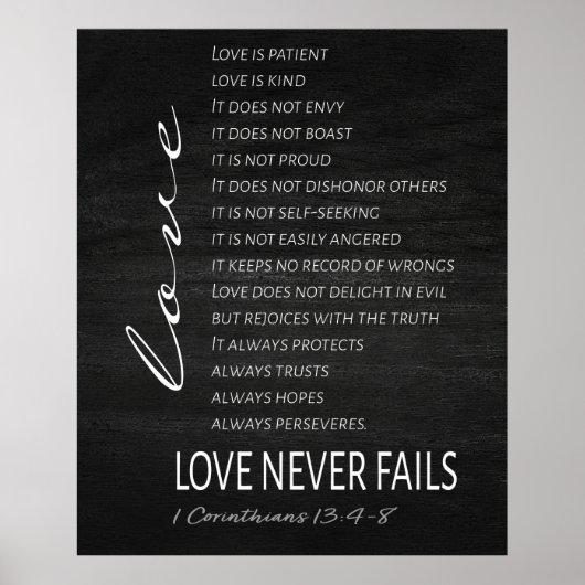 1 Corinthians 13 Love is Bible Verse Poster (Voorkant)