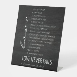 1 Corinthians 13 Love is Bible Verse Reclamebord Met Voetstuk