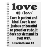 1 Corinthians 13 Love is geduldig en aardig Notitieboek (Voorkant)