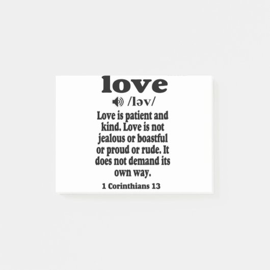 1 Corinthians 13 Love is geduldig en aardig Post-it® Notes (Voorkant)