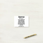 1 Corinthians 13 Love is geduldig en aardig Post-it® Notes (Op bureau)