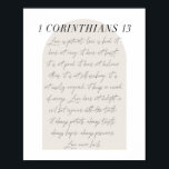 1 Corinthians 13 Poster<br><div class="desc">Liefde is liefde voor de patiënt aardig 1 Corinthians 13 Minimale Boho Beige Arch Script</div>