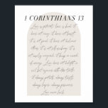 1 Corinthians 13 Poster<br><div class="desc">Liefde is liefde voor de patiënt aardig 1 Corinthians 13 Minimale Boho Beige Arch Script</div>