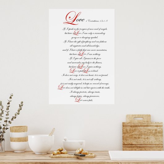 1 Corinthians 13 Poster (Keuken)