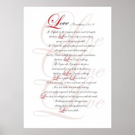 1 Corinthians 13 Poster (Voorkant)