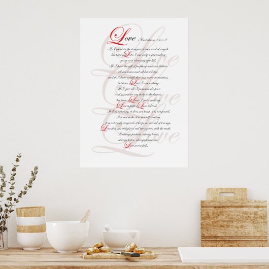1 Corinthians 13 Poster (Keuken)