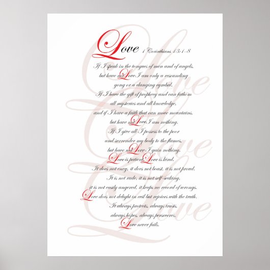 1 Corinthians 13 Poster (Voorkant)