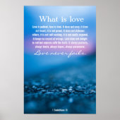 1 Corinthians 13, prachtig blauw poster (Voorkant)