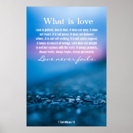 1 Corinthians 13, prachtig blauw poster