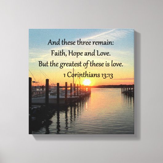 1 CORINTHIANS 13 SUNSET ONTWERP CANVAS AFDRUK (Voorkant)