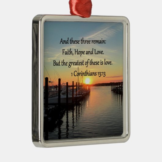 1 CORINTHIANS 13 SUNSET ONTWERP METALEN ORNAMENT (Rechts)