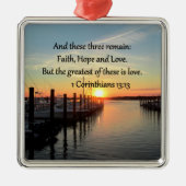 1 CORINTHIANS 13 SUNSET ONTWERP METALEN ORNAMENT (Voorkant)