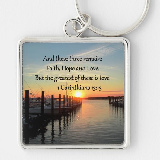 1 CORINTHIANS 13 SUNSET ONTWERP SLEUTELHANGER (Voorkant)