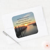 1 CORINTHIANS 13 SUNSET ONTWERP VIERKANTE STICKER (Envelop)