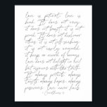 1 corinthians 13 thin script poster<br><div class="desc">Liefde is patiëntenliefde is soort 1 Corinthians 13 thin script</div>