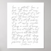 1 corinthians 13 thin script poster (Voorkant)