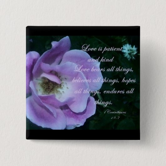 1 Corinthians 13 Vierkante Button 5,1 Cm (Voorkant)
