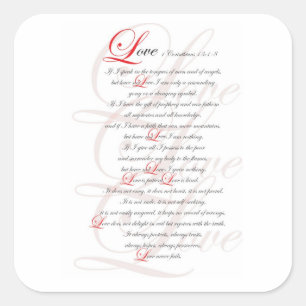 1 Corinthians 13 Vierkante Sticker