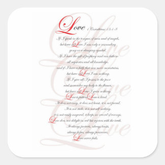 1 Corinthians 13 Vierkante Sticker