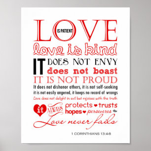 1 Corinthians 13 Wall Art: Liefde is geduldig en a Poster
