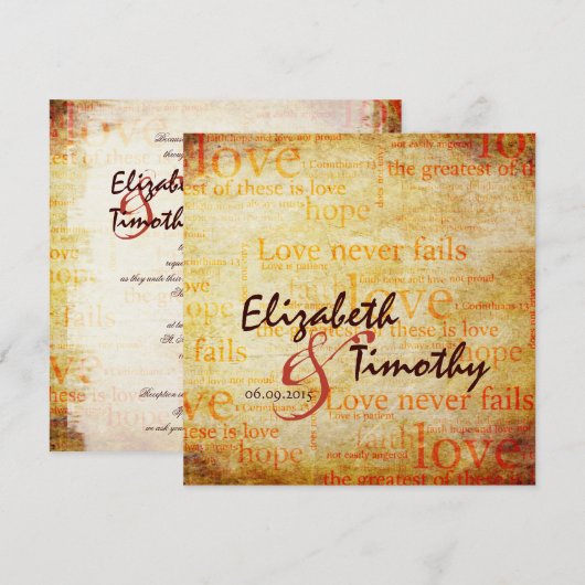 1 Corinthians 13 Weddenschap Kaart (Voorkant / Achterkant)