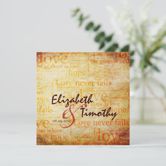 1 Corinthians 13 Weddenschap Kaart (Staand voorkant)