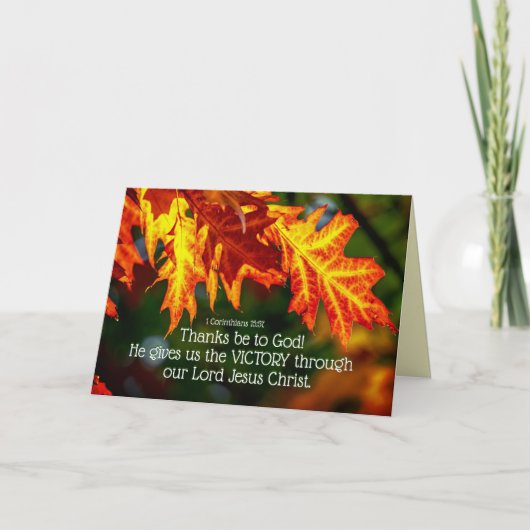 1 Corinthians 15:57 Bedankt voor God! Kaart (Voorkant)