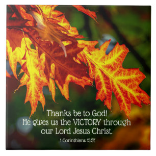 1 Corinthians 15:57 Bedankt voor God! Tegeltje
