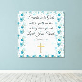 1 Corinthians 15:57 Canvas Afdruk (Insitu (Houten vloer))