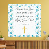 1 Corinthians 15:57 Canvas Afdruk (Insitu (Woonkamer))