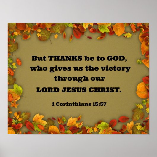 1 Corinthians 15:57 Maar bedankt zijn voor God, di Poster (Voorkant)