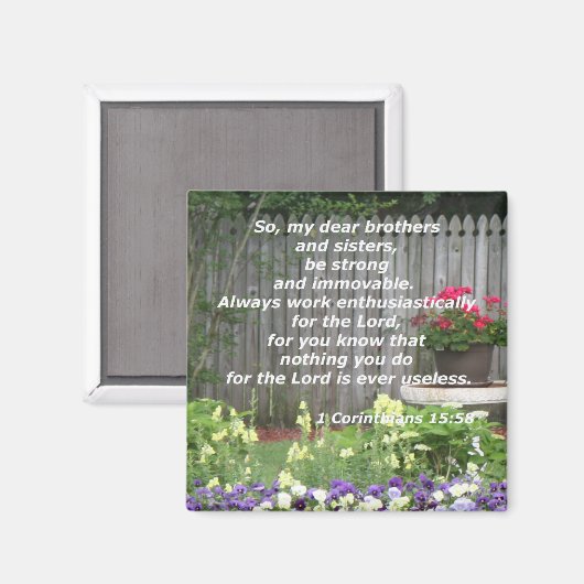 1 Corinthians 15:58 Magneet (Voorkant / Achterkant)