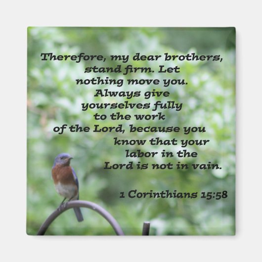 1 Corinthians 15:58 Magneet (Voorkant)