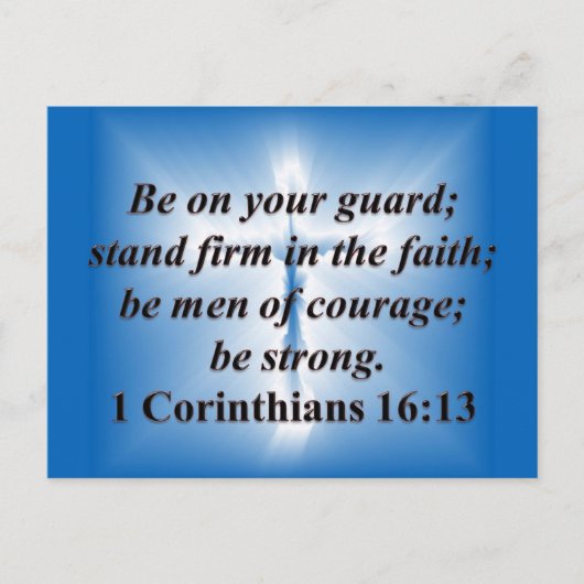 1 Corinthians 16:13 Briefkaart (Voorkant)