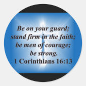 1 Corinthians 16:13 Ronde Sticker (Voorkant)