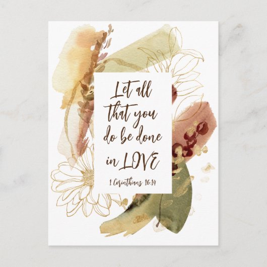1 Corinthians 16:14 Laat alles wat je doet in lief Briefkaart (Voorkant)