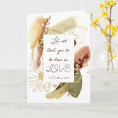 1 Corinthians 16:14 Laat alles wat je doet in lief Kaart (Gele Bloem)