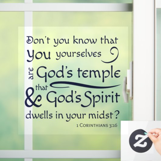 1 Corinthians 3:16 Je bent Gods tempel Raamsticker (Huis)