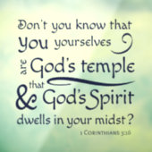 1 Corinthians 3:16 Je bent Gods tempel Raamsticker (Vel 3)