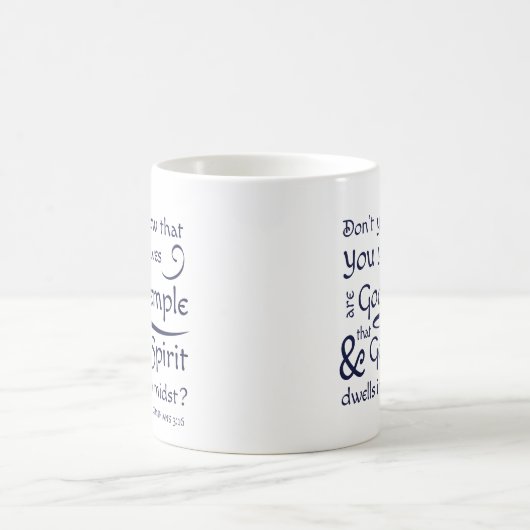 1 Corinthians 3:16 U bent Gods tempel Koffiemok (Center)