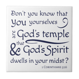 1 Corinthians 3:16 U bent Gods tempel Tegeltje