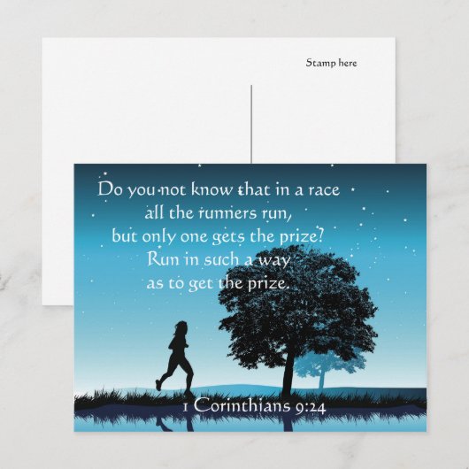 1 Corinthians 9:24 Briefkaart (Voorkant / Achterkant)
