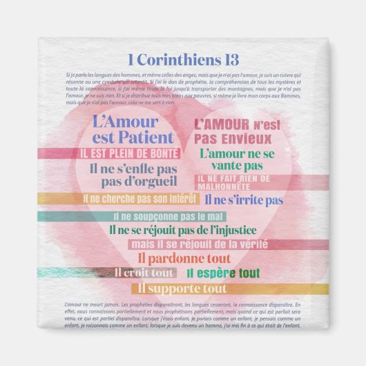 1 Corinthiens 13, Hymne à l’Amour Magneet (Voorkant)