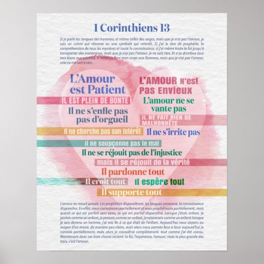 1 Corinthiens 13, Hymne à l’Amour Poster (Voorkant)