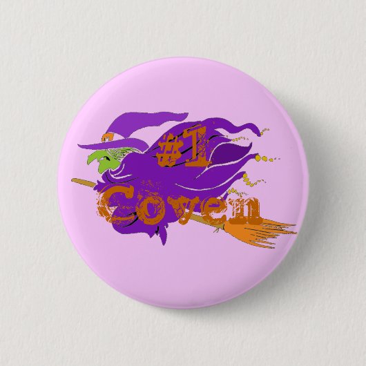 #1 Coven Classic Witch Button. Pas me aan! Ronde Button 5,7 Cm (Voorkant)