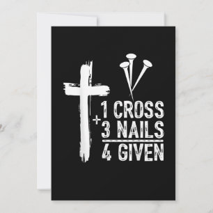 1 Cross 3 nagels vergeven Jezus Christelijke Pasen Feestdagenkaart