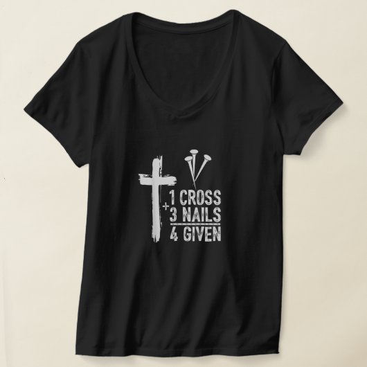 1 Cross 3 nagels vergeven Jezus Christelijke Pasen T-shirt (Laagn)