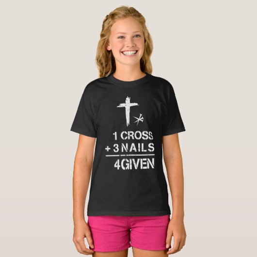 1 Cross 3 nagels voor Christelijk geloof Pasen T-shirt (Voorkant volledig)