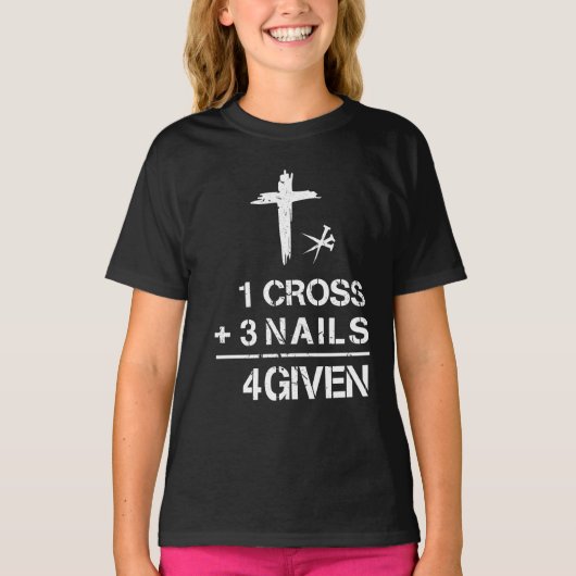 1 Cross 3 nagels voor Christelijk geloof Pasen T-shirt (Voorkant)