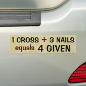 1 Cross plus 3 nagels is gelijk aan opgegeven Bumpersticker (Op auto)
